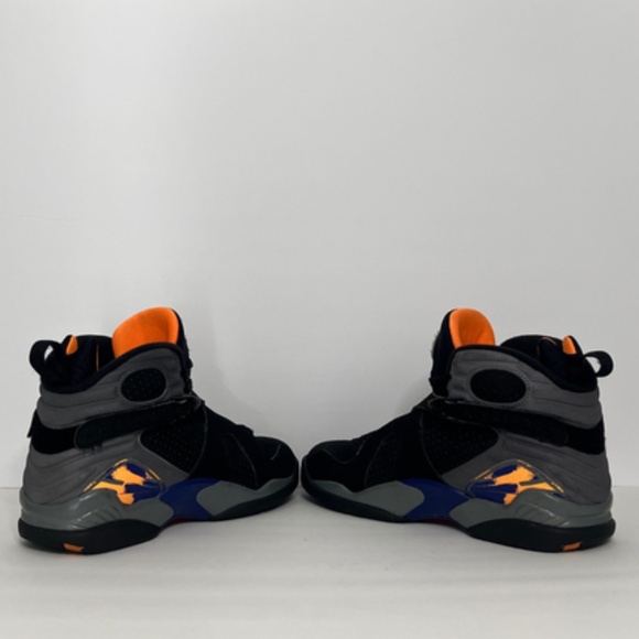 black and orange jordans 8